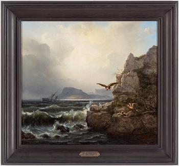 Ehrnfried Wahlqvist, Coastal landscape with nesting eagles.