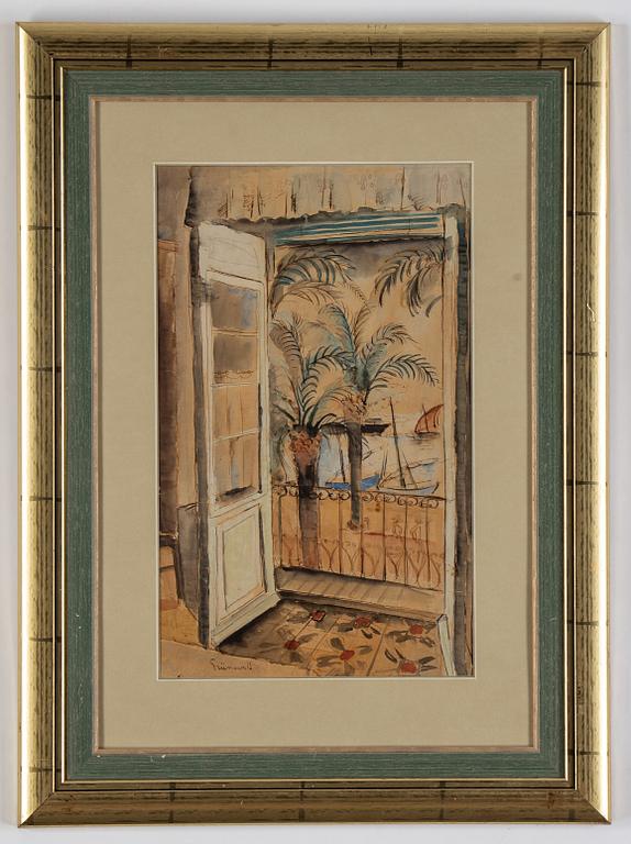 Isaac Grünewald, watercolour, signed.