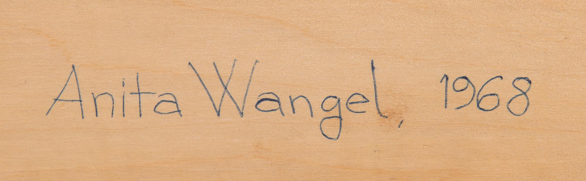 ANITA WANGEL, VÄGGRELIEF, bl a  glaspärlor på kopparplåt, signerad och daterad 1989.