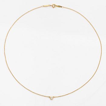 Tiffany & Co, Elsa Peretti, an 18K gold 'Diamonds by the Yard' necklace with a brilliant-cut diamond.