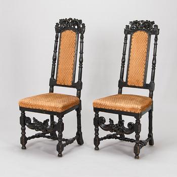 A pair of Baroque style chairs, second half of the 19th century.