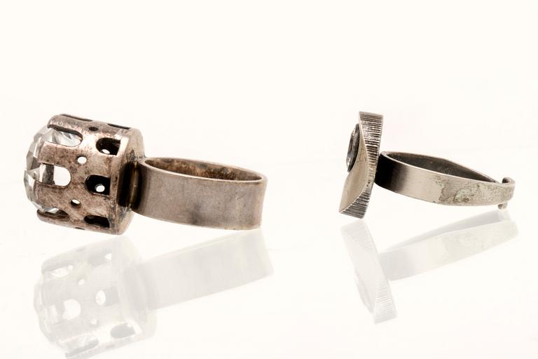 Silver jewellery, rock crystal, Karl Laine, Stigbert and others, 6 lots.