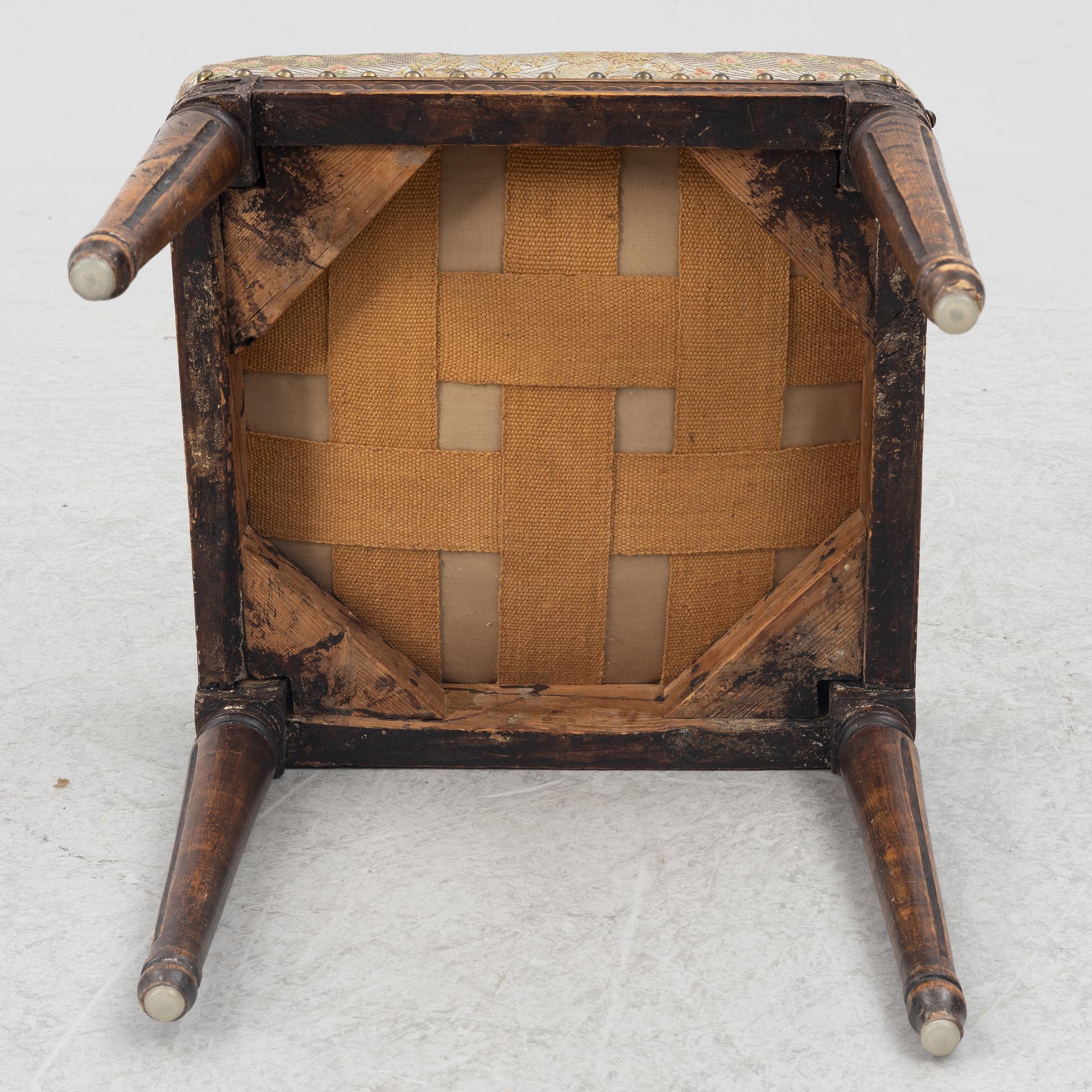 Stool, Gustavian, late 18th century.