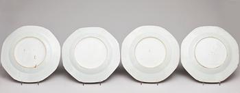 TALLRIKAR, 4 st, porslin, Qianlong, Kina, 1700-tal.