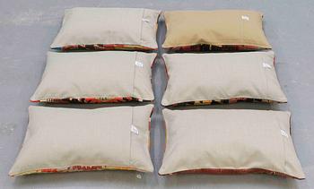 6 Anatolian kilim cushions, around 60 x 40 cm.