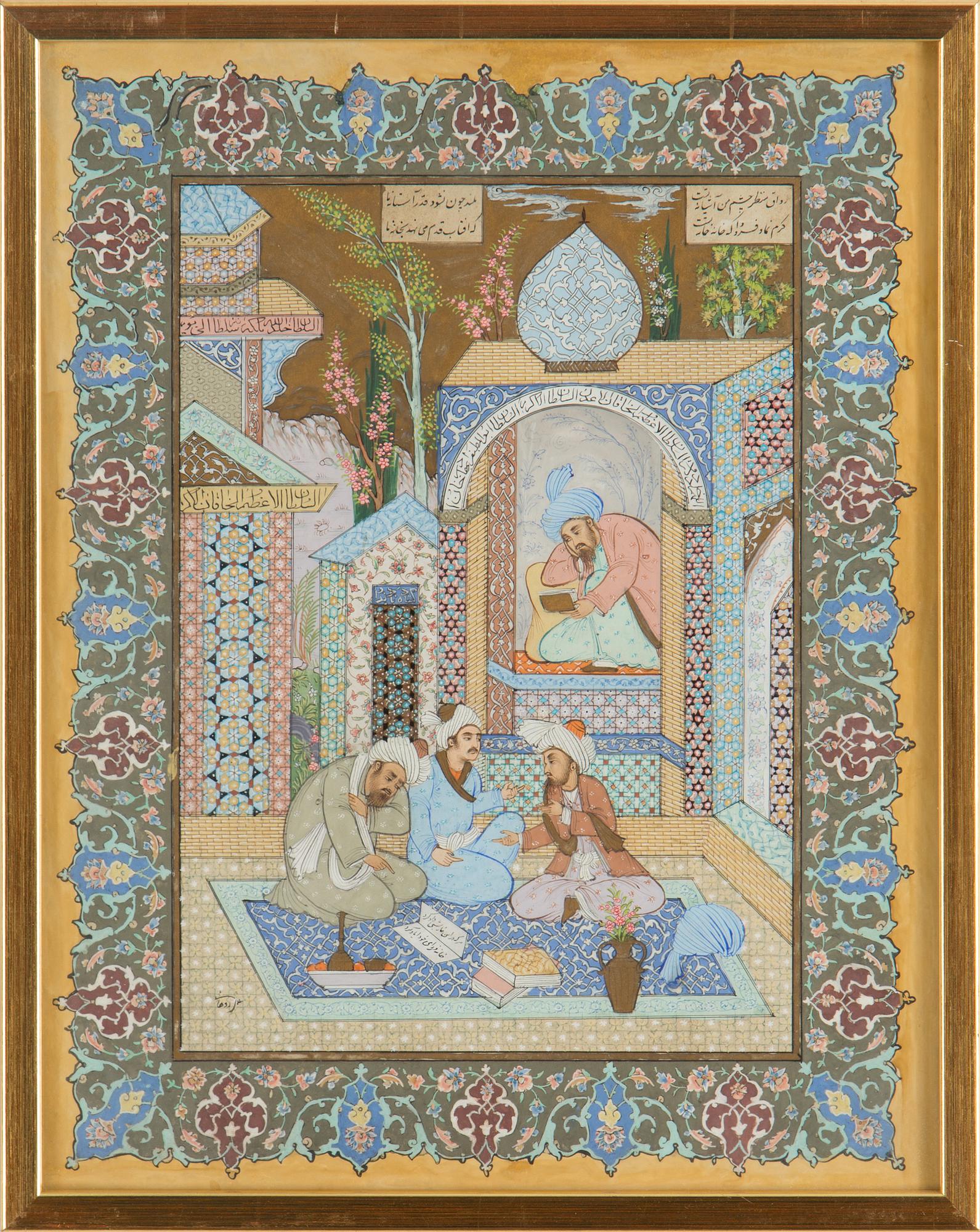 A gouache by an unknown artist. Signed Hossein Rohani, mid 20th century.