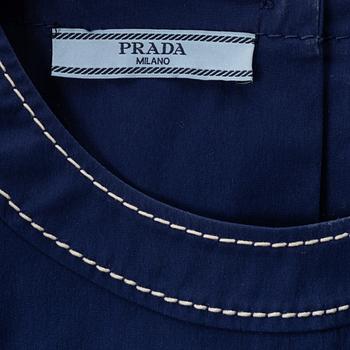 Prada, a dark blue cotton top, size 38.