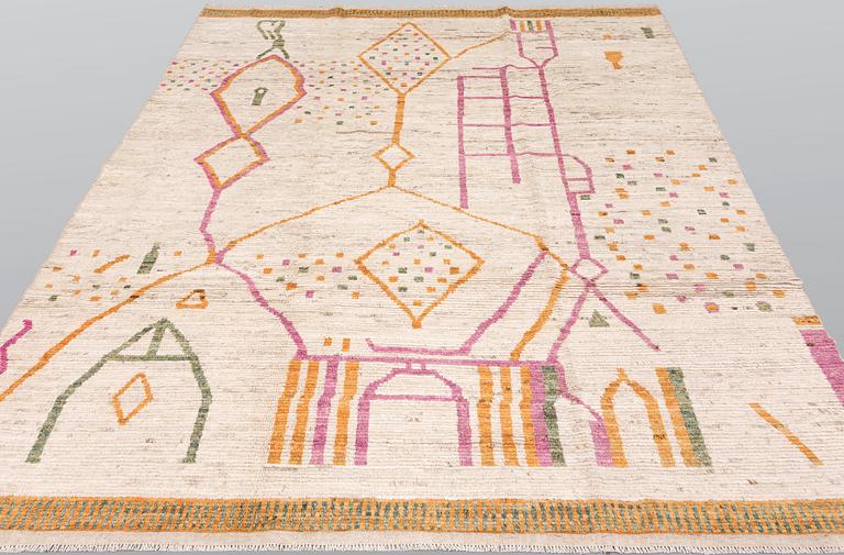 A rug, Morocco design, approx. 297 x 245 cm.