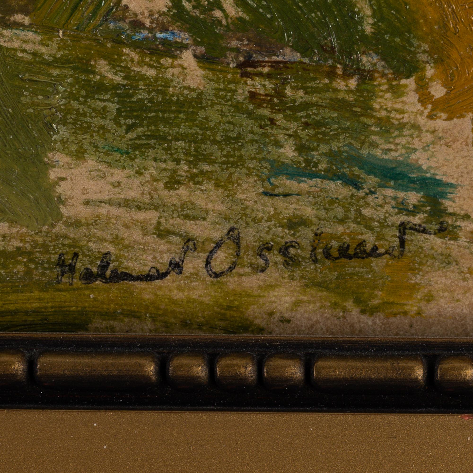 HELMER OSSLUND, oil on grease proof paper/paper-panel, signed.