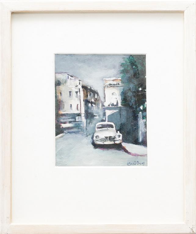 KARIN BROOS, olja på papper. Signerad.