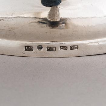 A 3-piece silver tea set, presumably India. Finnish control marks 1966.