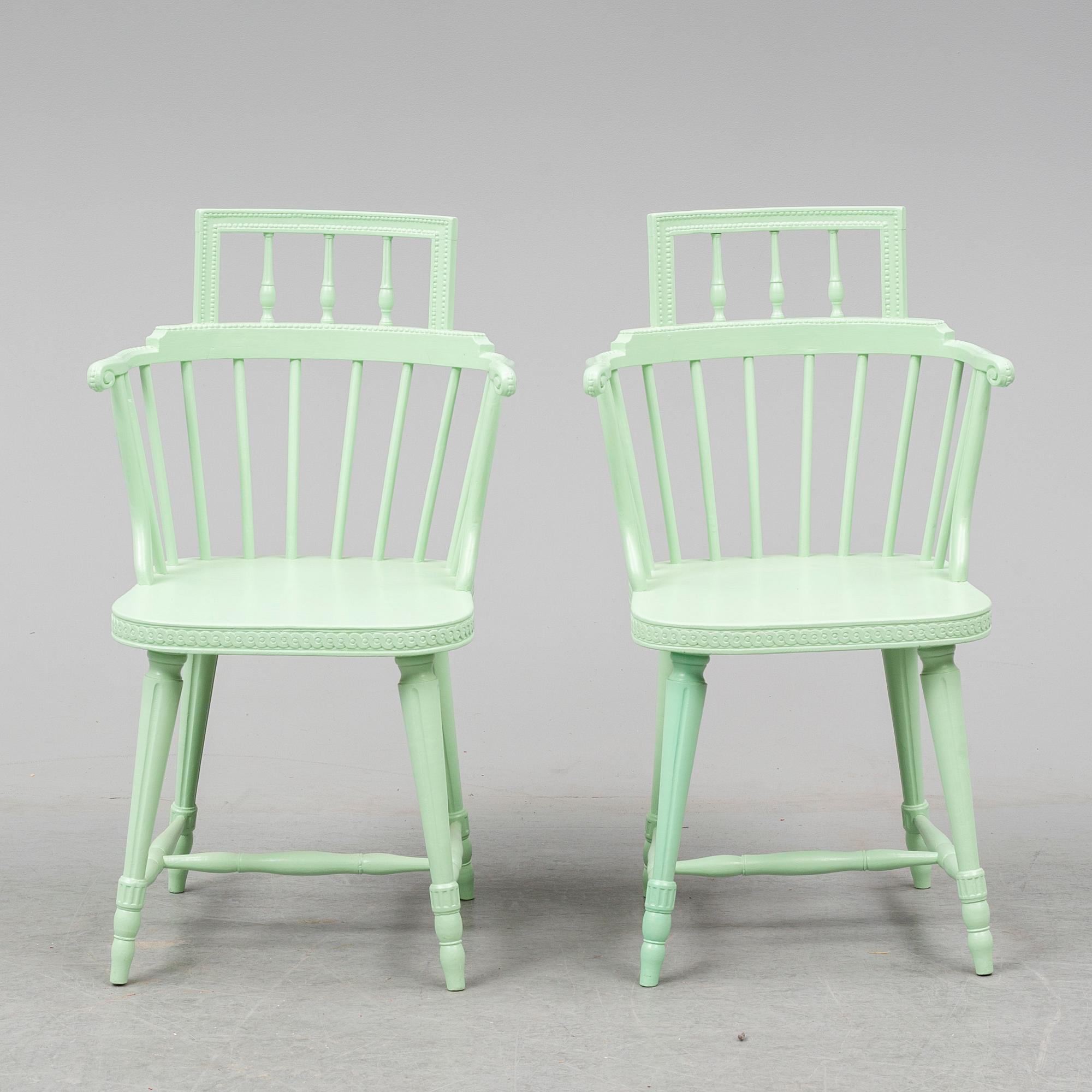 A pair of 19th century armchairs.