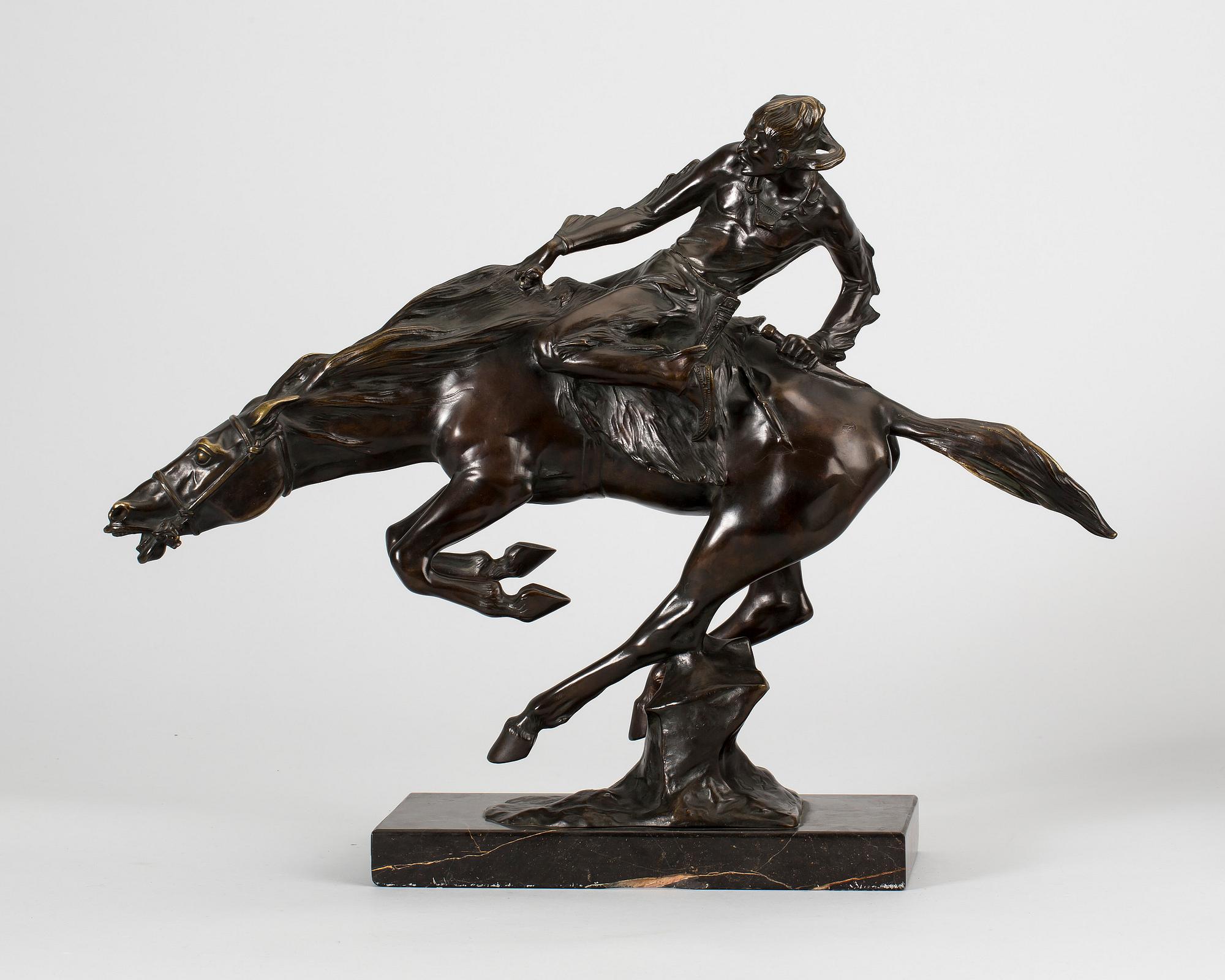 BRUNO ZACH, skulptur, patinerad brons,  Märkt Argentor Vienna. Monogramsignerad BZ.