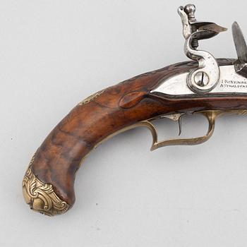 Flintlock pistols, a pair, Joakim Rosenberg, Stralsund, first half of the 18th century.