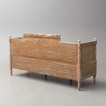 A Gustavian sofa, late 18th Century.