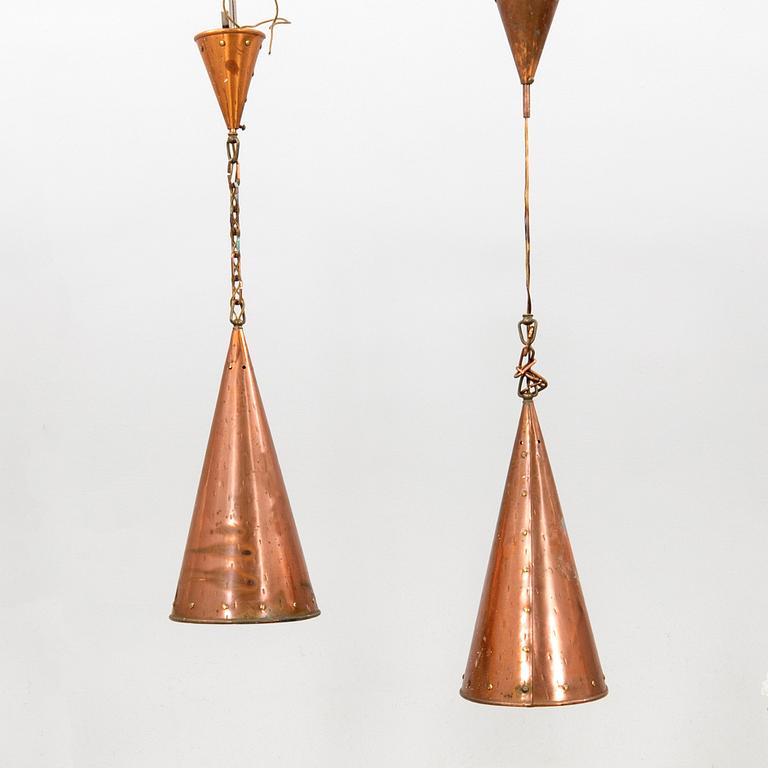 Ceiling lamps, a pair by ES Horn Aalestrup, Denmark, late 20th century.