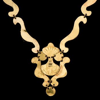 SEPPO TAMMINEN, NECKLACE, brass, 1970s.