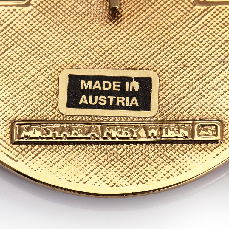 Michaela Frey, armband, halssmycke, örhängen, förgylld metall, emalj, Österrike.