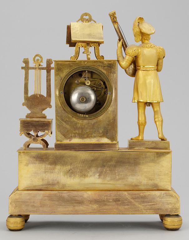 A French late Empire mantel clock by Gaston Jolly.