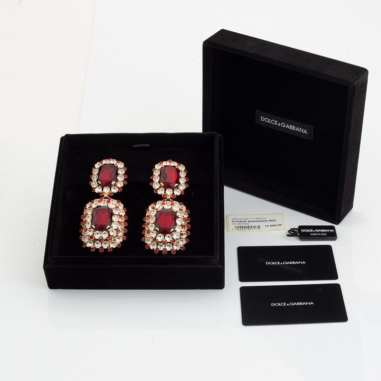 Dolce & Gabbana, large strass earrings.