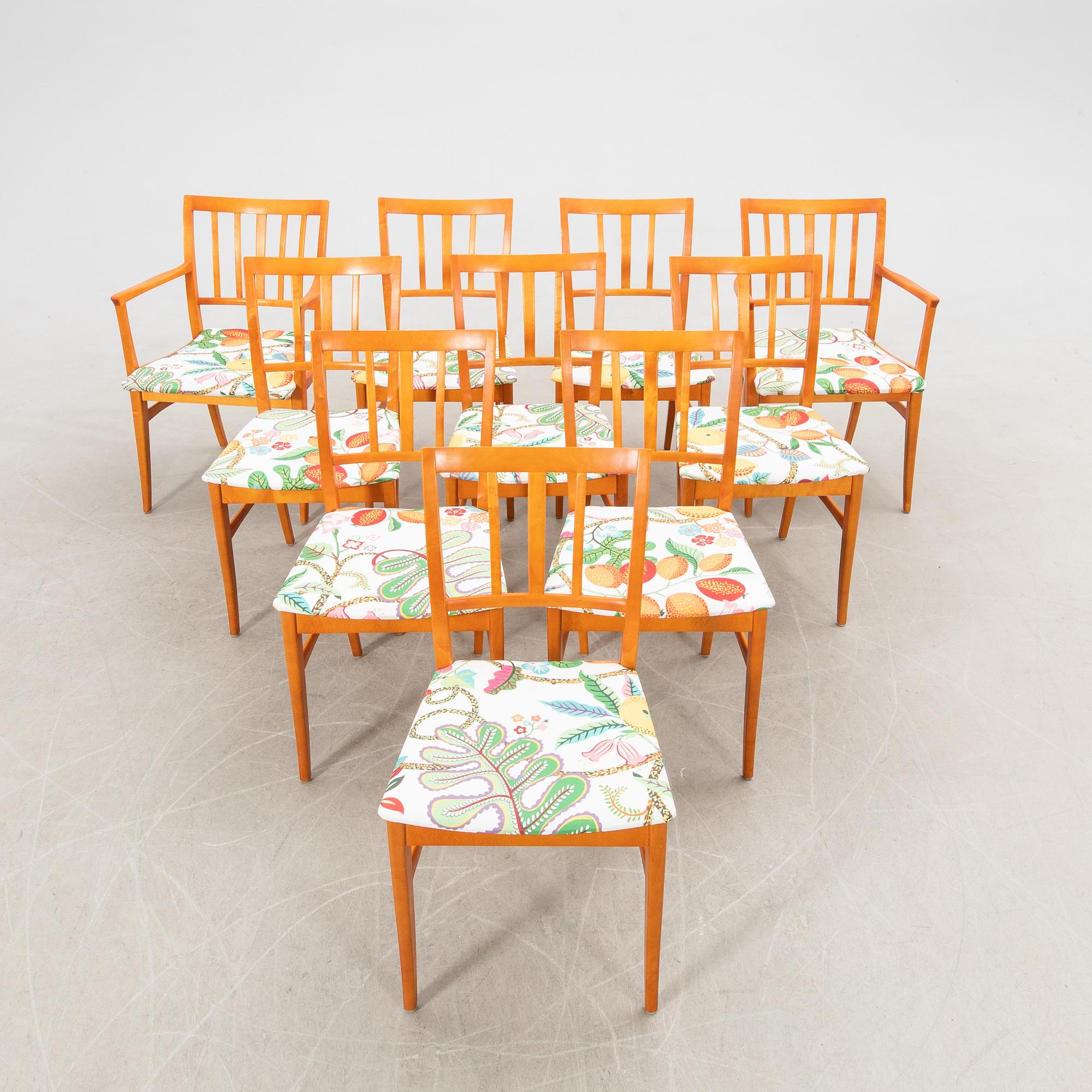 Carl Malmsten, matbord med 10 stolar, "Talavid", 1900-talets slut.