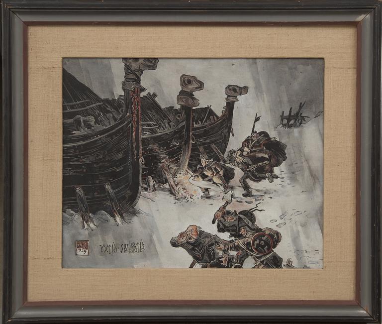 OSSIAN ELGSTRÖM, olja på pannå, monogramsignerad och daterad 1939.