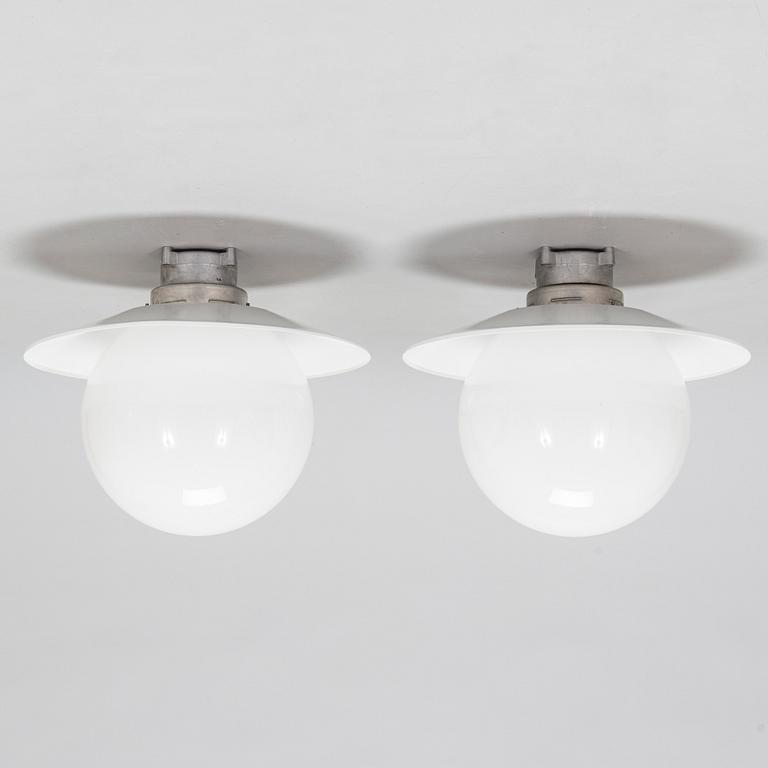 Paavo Tynell, a pair of mid-20th century outdoor  wall lamps for Idman Finland.