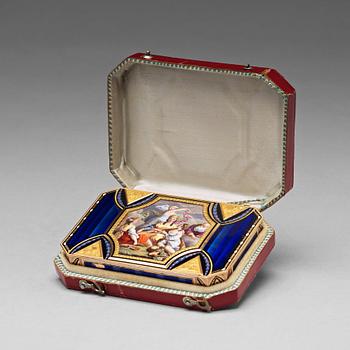 242. A Swiss early 19th century gold and enamel box, mark of Guidon, Gide & Blondet, Geneva 1801-1804.