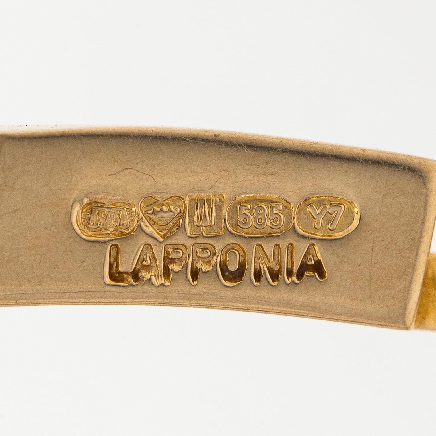 Björn Weckström, kaulakoru, "Tunturi", 14K kultaa. Lapponia 1976.