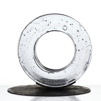 Edvin Öhrström, "Strömvirvlar" (Whirlpools), a cast glass sculpture, Lindshammar Glassworks.