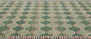 Barbro Nilsson, A CARPET, "Grönspättan" ("Spättan grön"), flat weave, ca 274 x 230,5 cm, signed AB MMF BN.