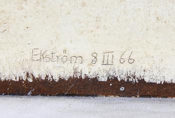 THEA EKSTRÖM, blandteknik med ristning på pannå. Sign o dat 8 III 66.