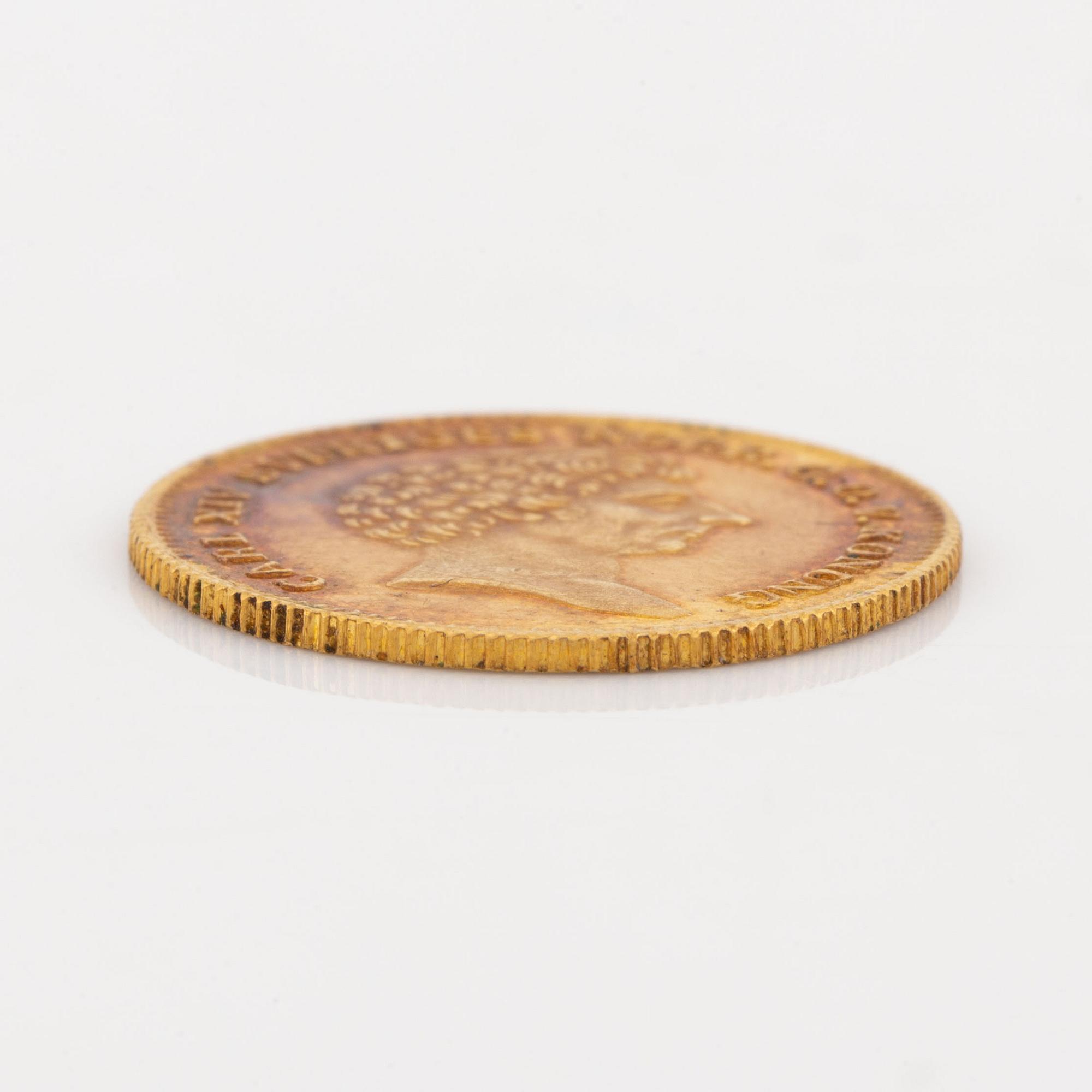 A goldcoin, Sweden, 1 Ducat, 1833.