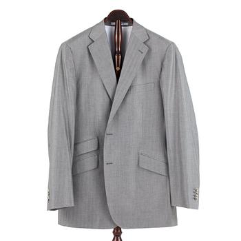 ROSE & BORN, a grey herringbone cotton suit consisting of jacket and pants. Size 54.