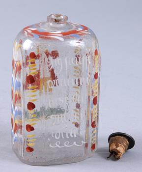 FLASKA, glas, 1700/1800-tal.