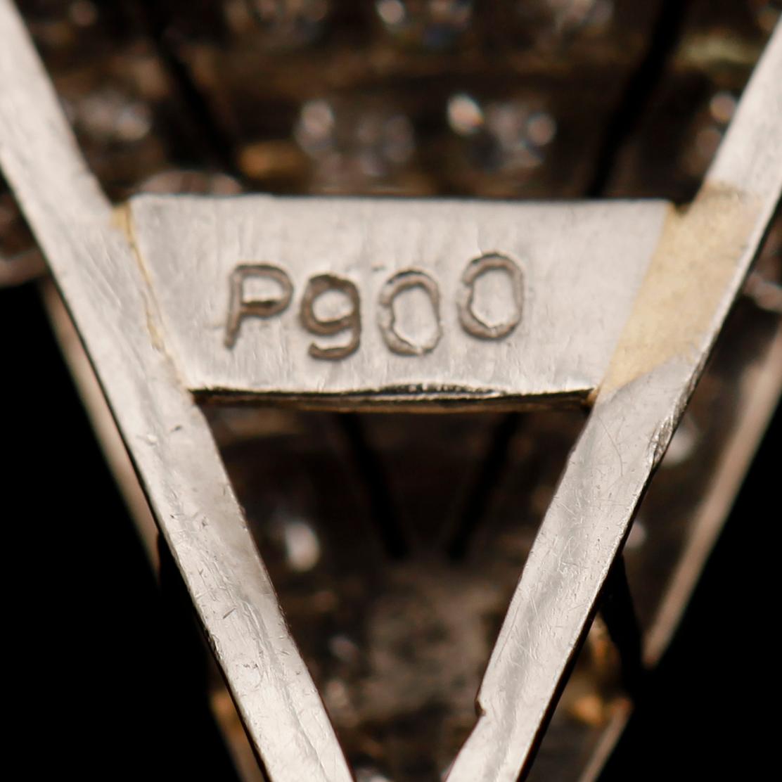 HÄNGE, platina, med pärlor samt briljanter tot 0,42 ct.