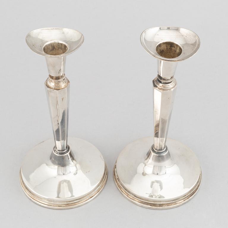 A pair of silver candle holders, KG Markströms Guldsmeds AB, Uppsala, 1964.