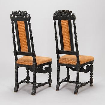 A pair of Baroque style chairs, second half of the 19th century.