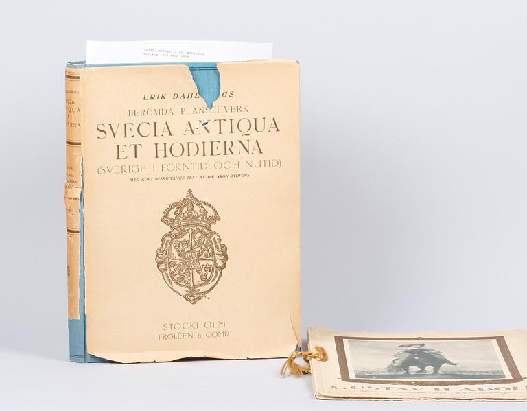 BÖCKER, 2 st, klotband, Svensk historia, tryckta 1924 resp 1938.