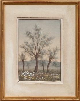 OSKAR BERGMAN, akvarell. Signerad.