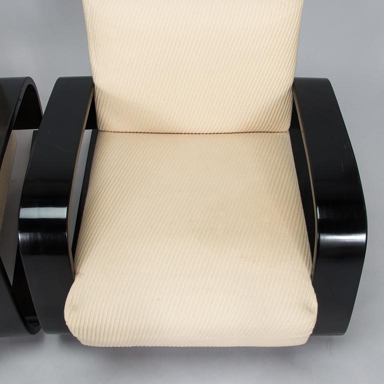 Alvar Aalto, fåtöljer ett par, "Tank chair" modell 400, Artek, 1970-tal.