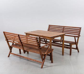 CARL MALMSTEN, trädgårdsmöbel "Bergshamra", 3 dlr, 1900-talets andra hälft.