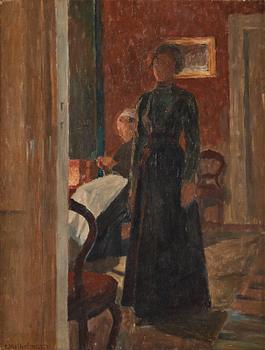 575. Carl Wilhelmson, "Interiör, vinter, Löfsta" (Interior, winter, Löfsta).