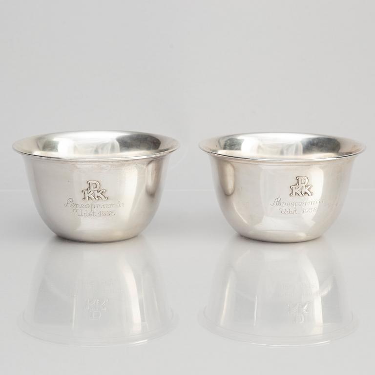 Bowls, 5 pcs, silver, C Holm, Denmark 1930s.