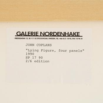 John Coplans, "Lying Figure, four panels", 1990.