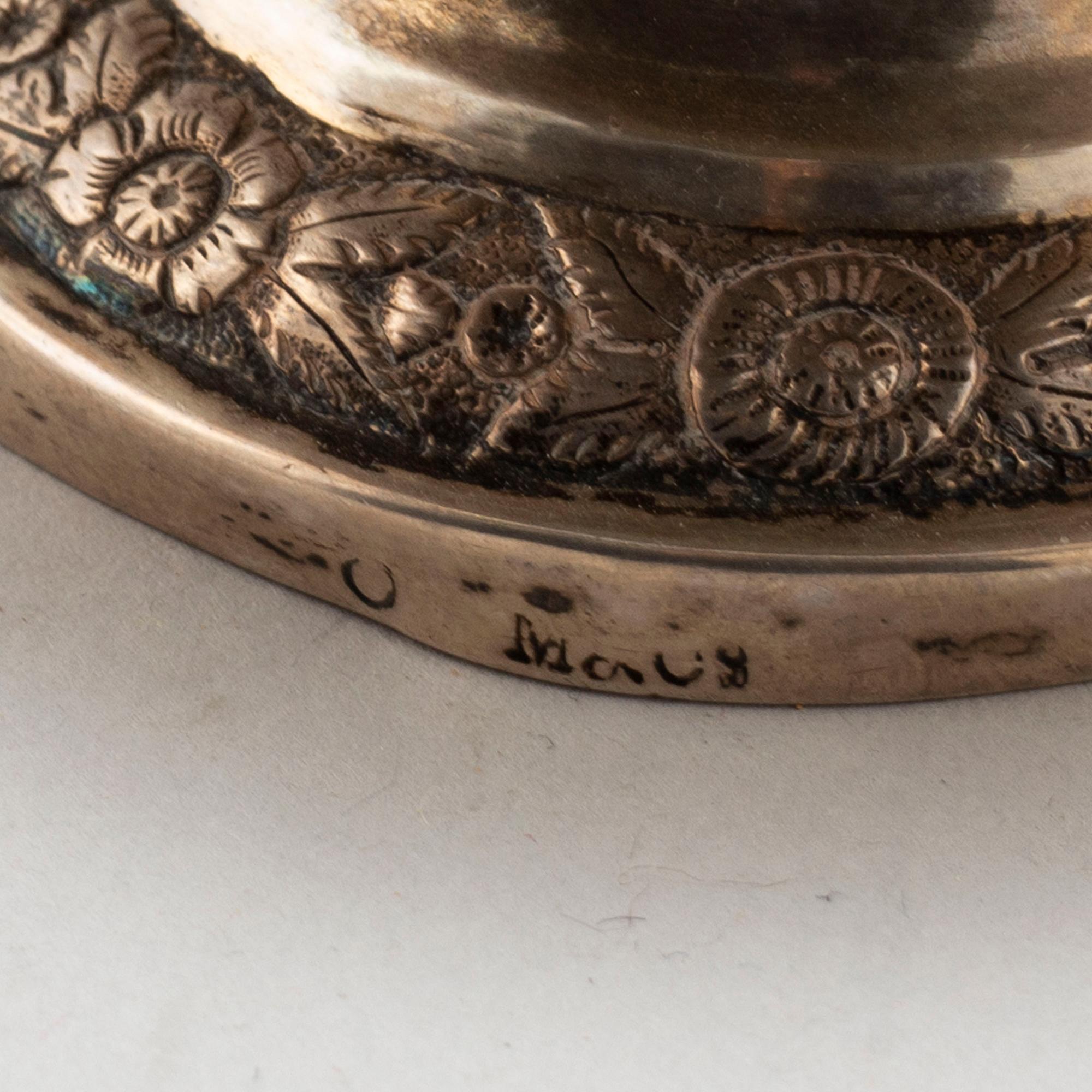 A SILVER TANKARD, indistinct marks, makers mark M&Co.