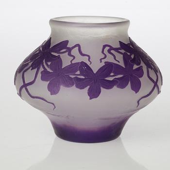 A Karl Lindeberg Art Nouveau cameo glass vase, Kosta.