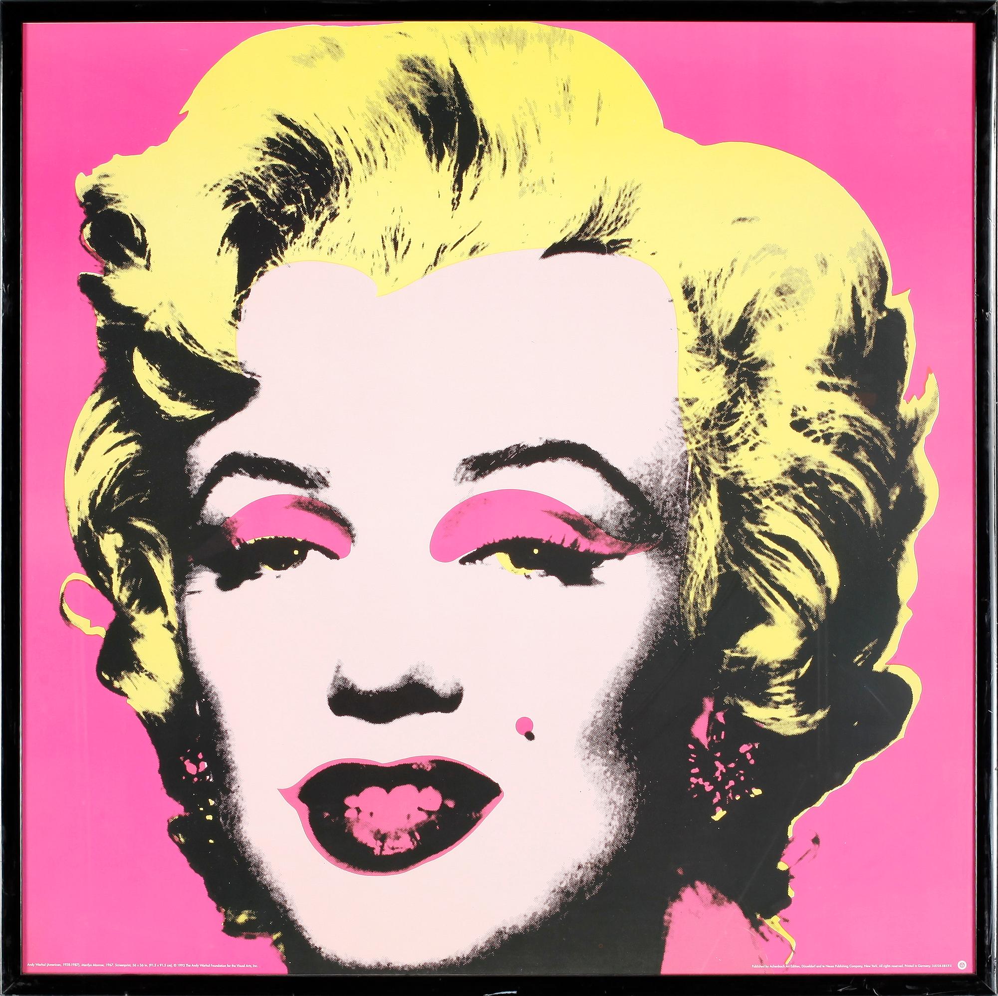 ANDY WARHOL, efter, screentryck / utställningsaffisch, "Marilyn Monroe". Utgiven av Andy Warhol Foundation, 1993.