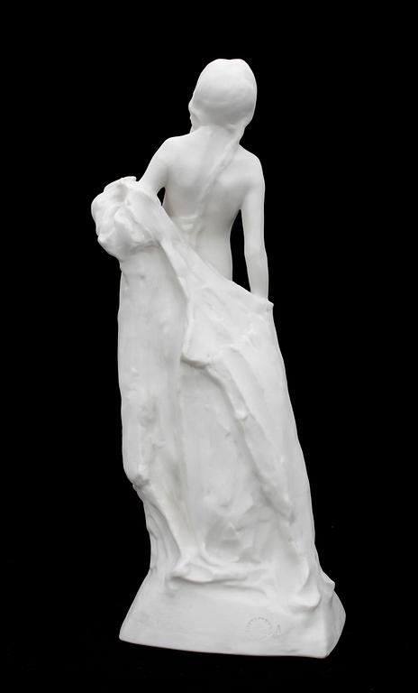 FIGURIN, parian, "Solvargen", Karl Hultström, Gustavsberg, bär dat 1930.