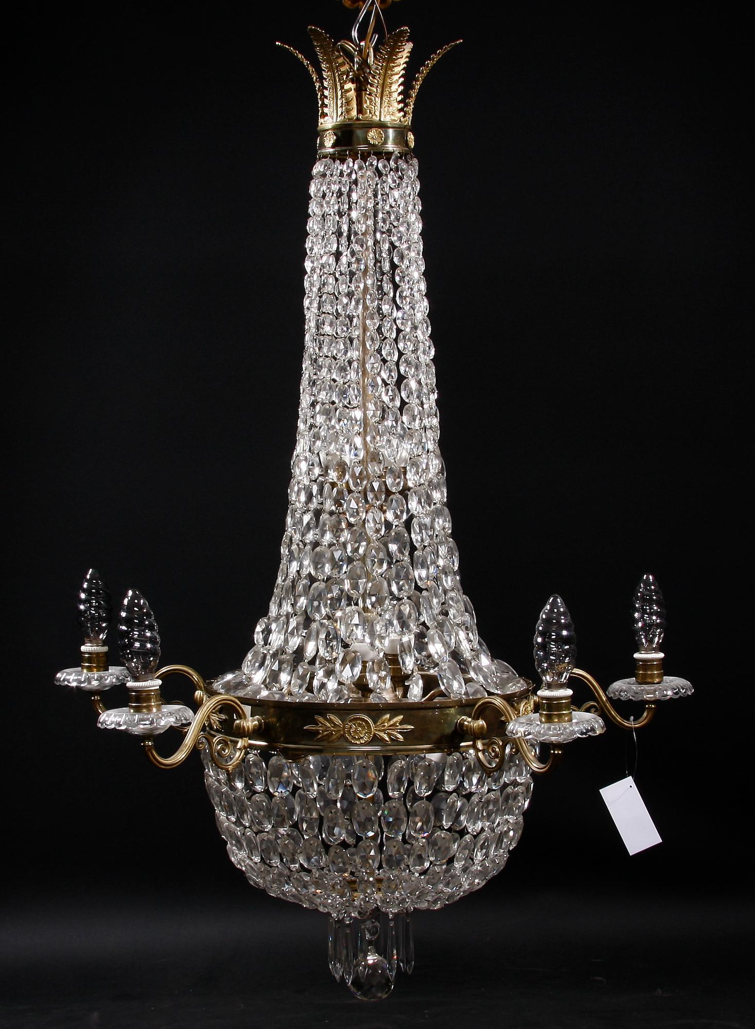 LJUSKRONA, empirestil, sent 1800-tal. H 120.